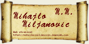 Mihajlo Miljanović vizit kartica